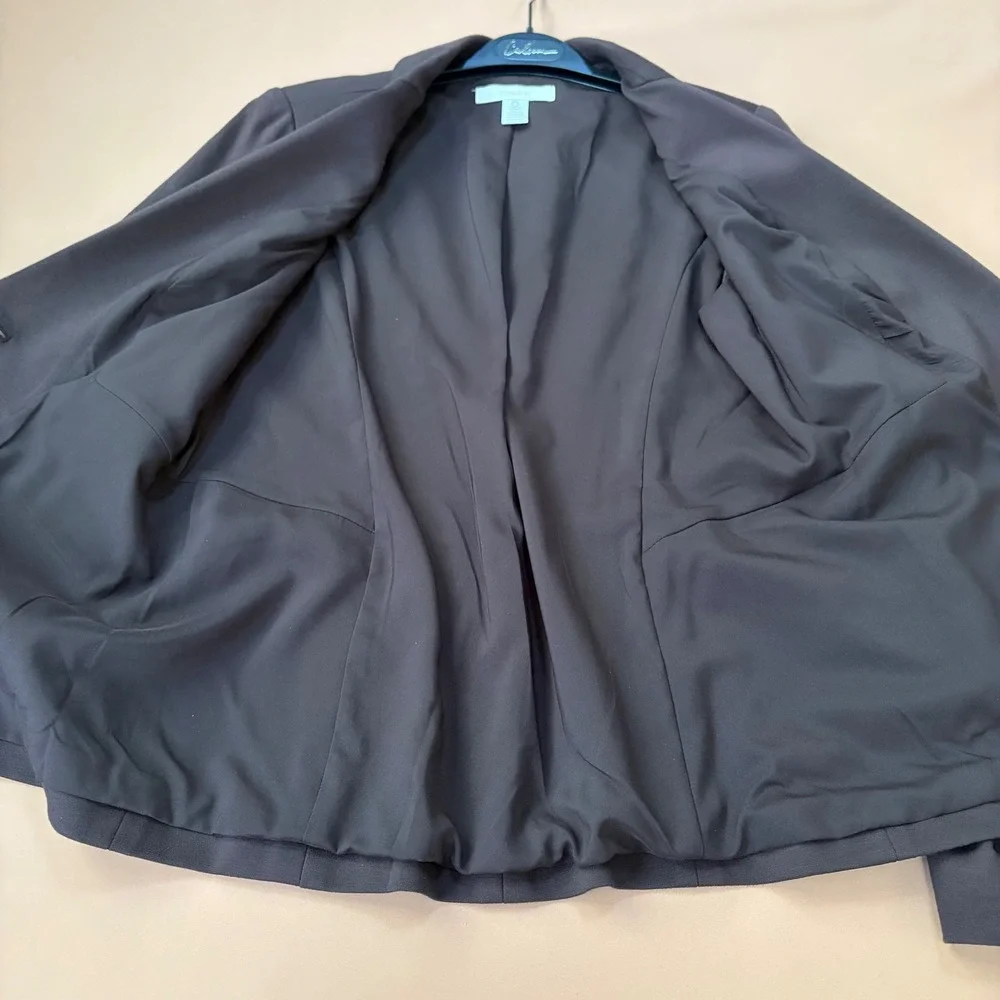 Chico's Women Brown Stretch Blazer‎ Jacket Size 0 S Professional Dark Academia